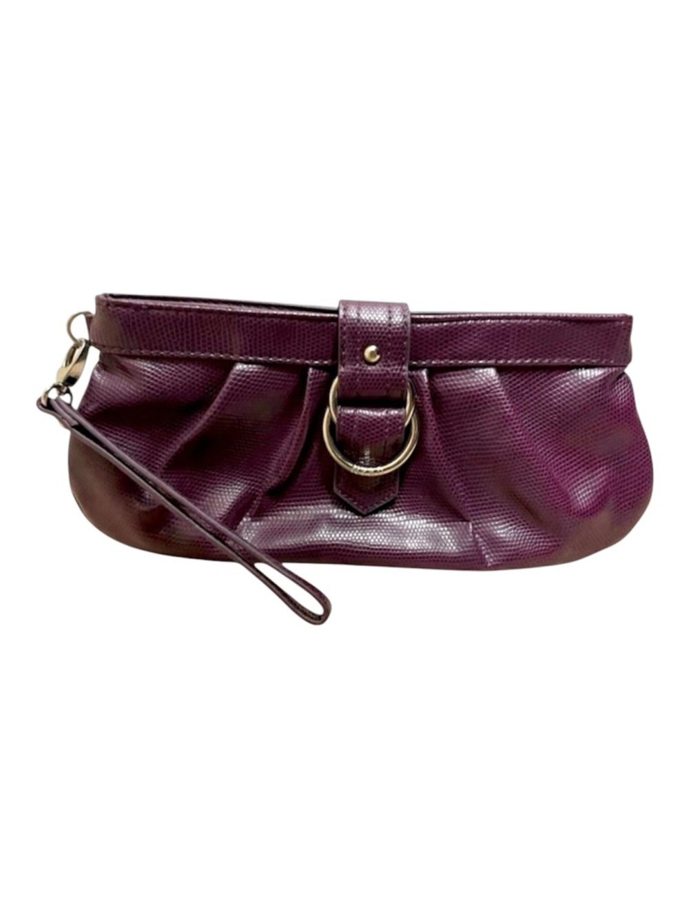 Purple Clutch Bag With Wrist Strap
